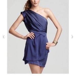 BCBGeneration One Shoulder Cocktail Dress, midnight blue, sz 6